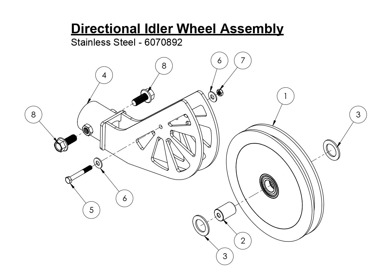 WS50-LE Directional Idler Wheel Assembly Parts