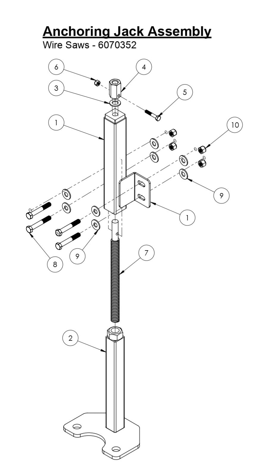 WS50-LE Anchoring Jack Assembly Parts