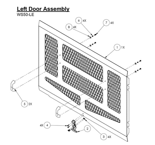 WS50-LE Left Door Assembly Parts