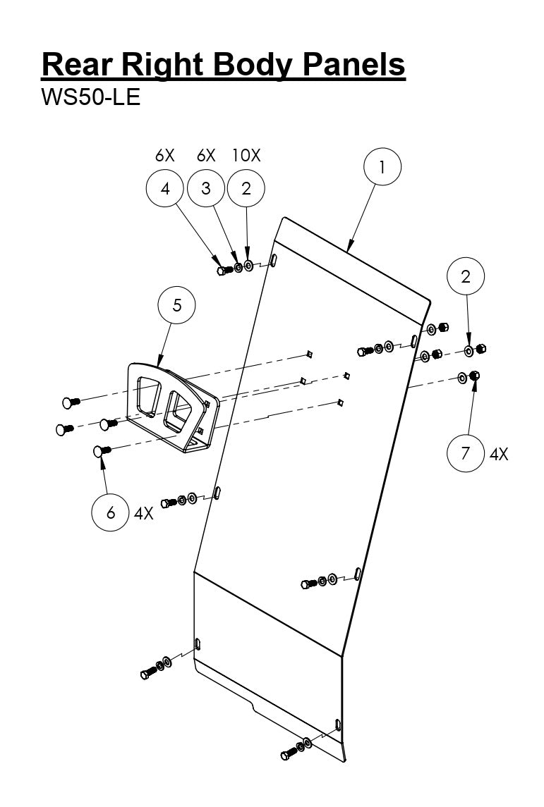 WS50-LE Rear Right Body Panel Parts