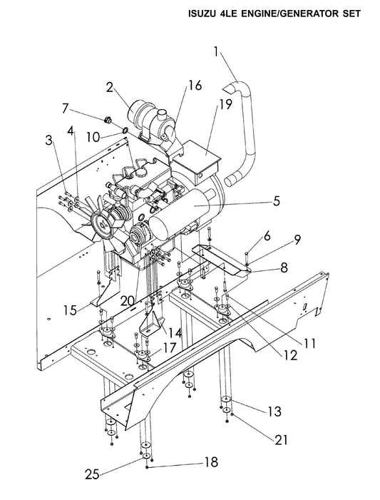 Maxi-Lite 15330 and 20330-Isuzu 4LE Engine/Generator Set Parts By Allmand