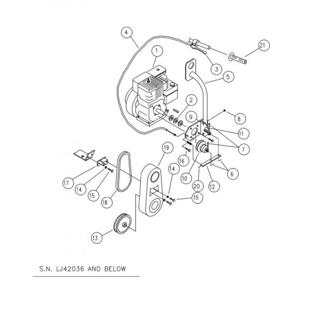 J-Series Hand Clutch Assembly with S/N LJ42036 and Below Parts by Multiquip Whiteman