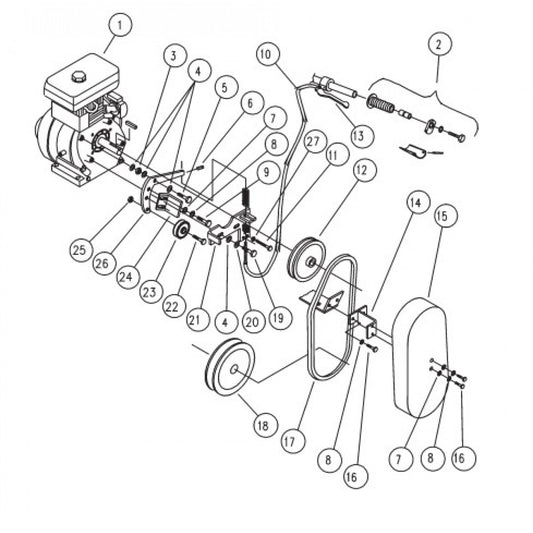 Hand Clutch Assembly for J-Series Trowels with S/N LJ42037 and Above by Multiquip Whiteman