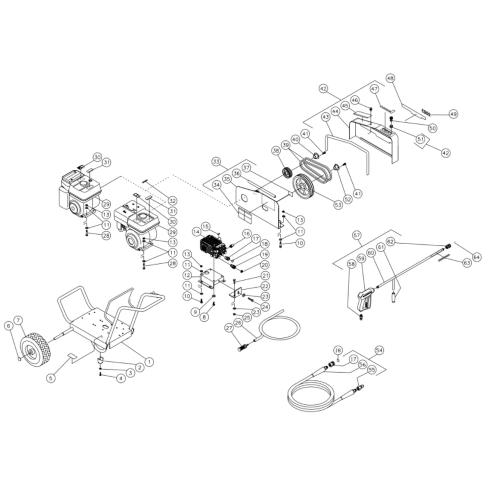 JCW-2703-0MHB/0MIB (sn:0-10070000) Frame Assembly Parts by Mi-T-M