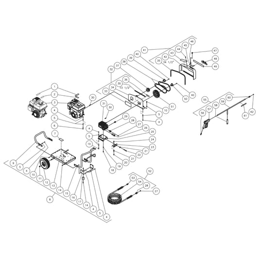 JCW-2403-0MHB (sn:0-99999999) Frame  Assembly Parts by Mi-T-M