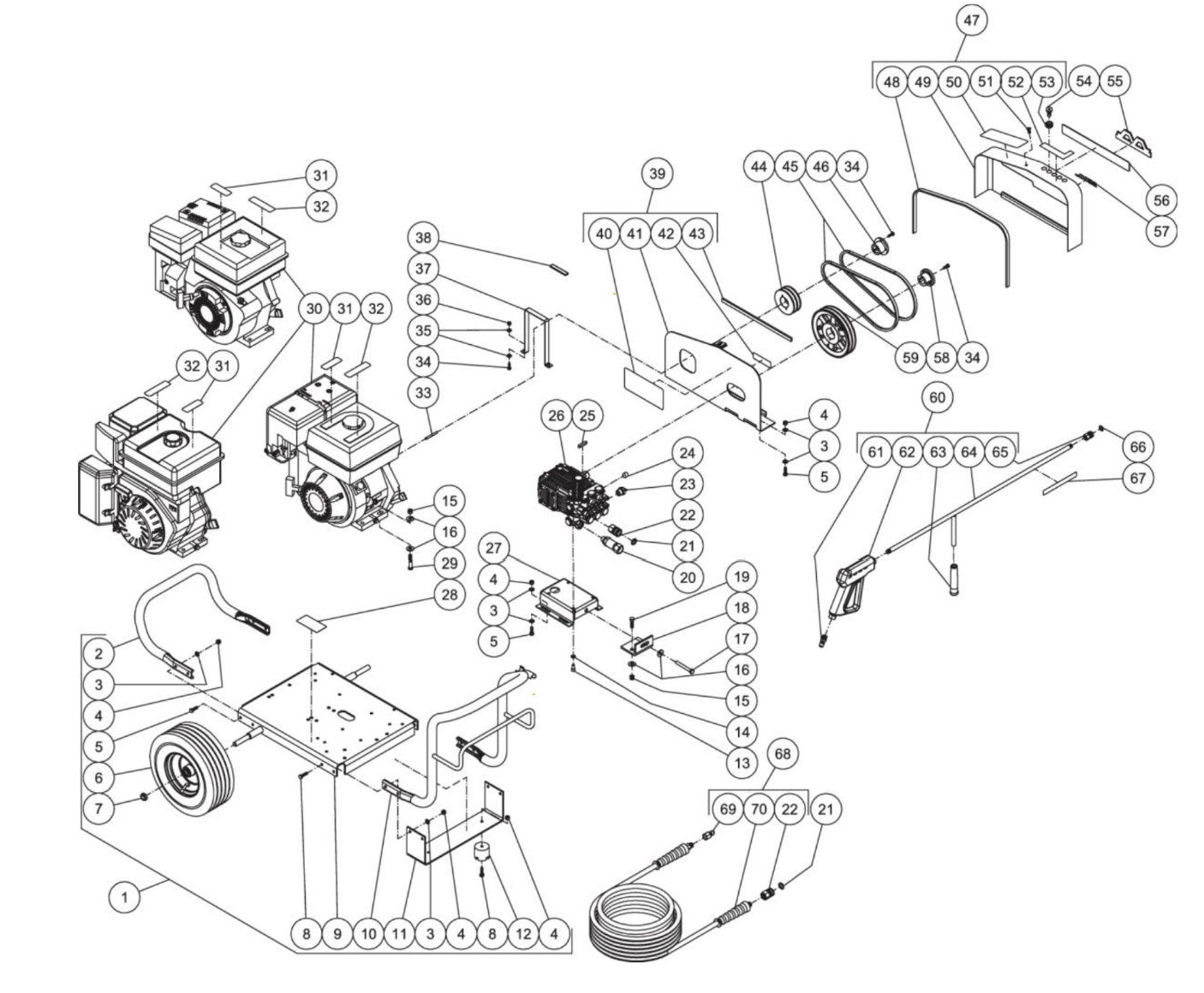 JCW-2504-0MHB/0MRB/0MVB (sn:10202374-99999999) Frame Assembly Parts by Mi-T-M