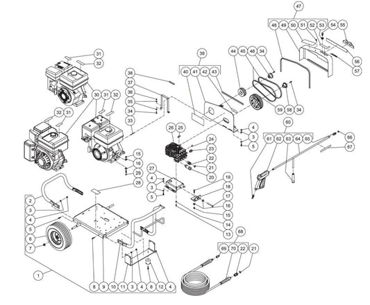 JCW-2504-0MHB/0MRB/0MVB (sn:10202374-99999999) Frame Assembly Parts by Mi-T-M