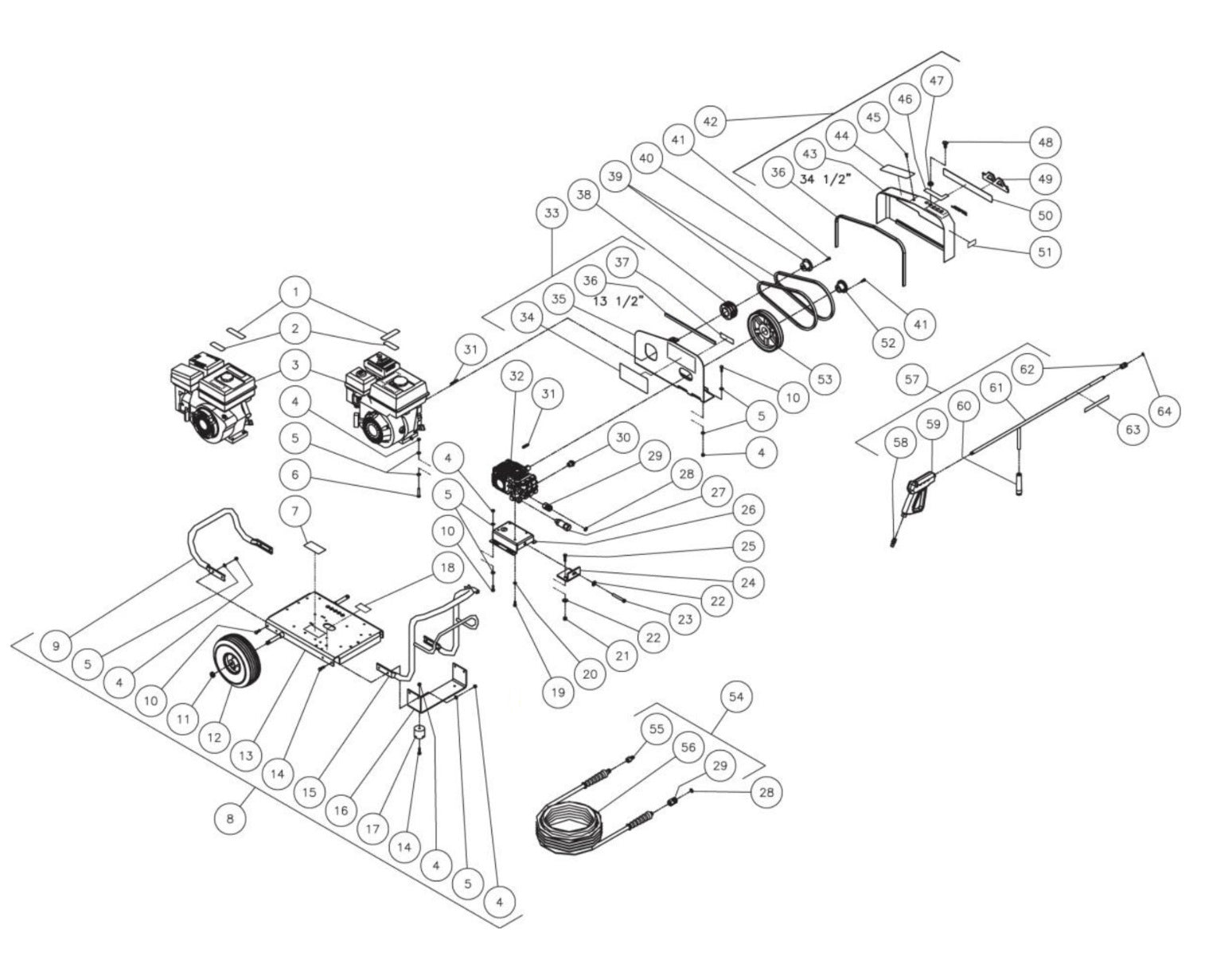 JCW-2703-0MHB, JCW-2703-0MIB (sn:10070001-99999999) Frame Assembly Parts by Mi-T-M