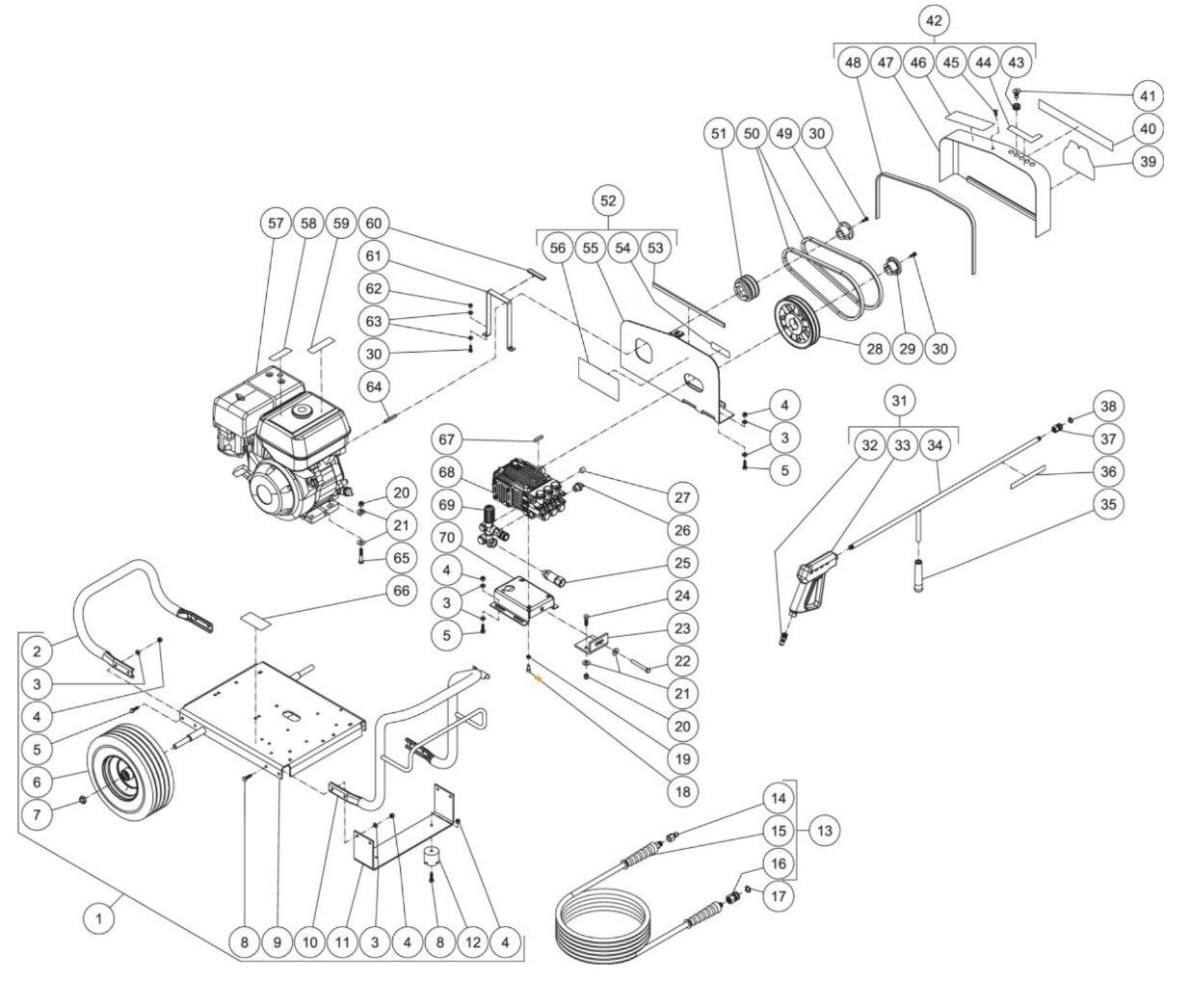 JCW-3003-0MHB/0MRB/VB, JCW-3003-2MSB Frame Assembly Parts by Mi-T-M