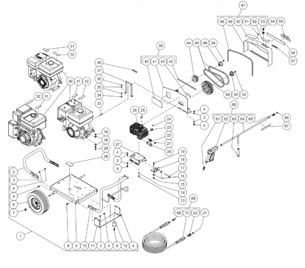 JCW-3003-0MHB/0MRB/VB (sn:10202374-10734403) Frame Assembly Parts by Mi-T-M
