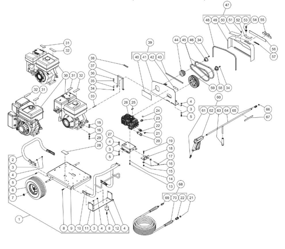 JCW-3003-0MHB/0MRB/VB (sn:10202374-10734403) Frame Assembly Parts by Mi-T-M