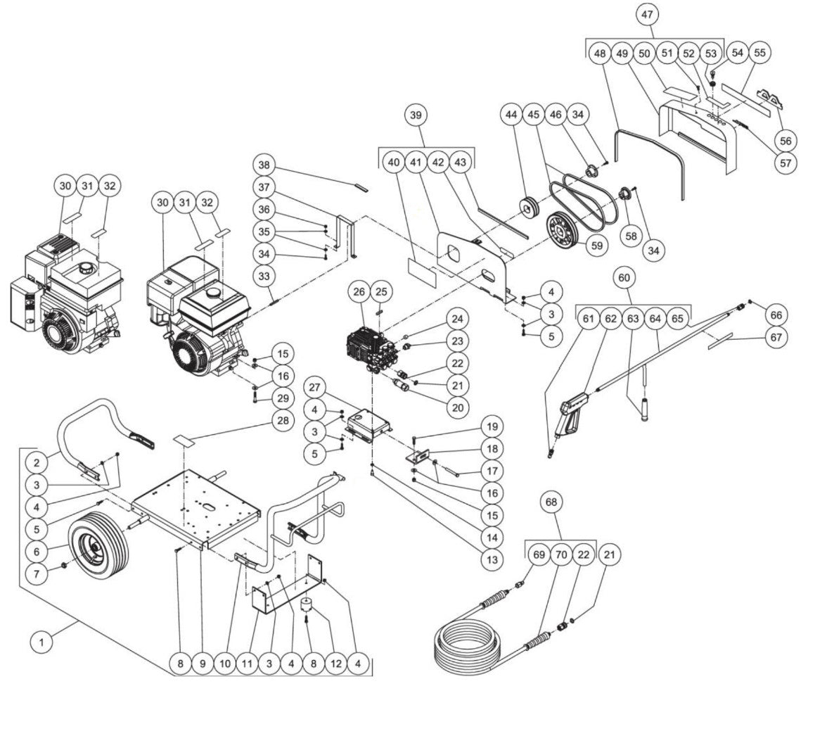 JCW-3504-0MHB/0MVB (sn:10070001-10176225) Frame Assembly Parts by Mi-T-M