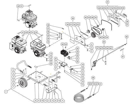 JCW-3504-0MHB/0MVB/0MRB (sn:10176226-10734403) Frame Assembly Parts by Mi-T-M