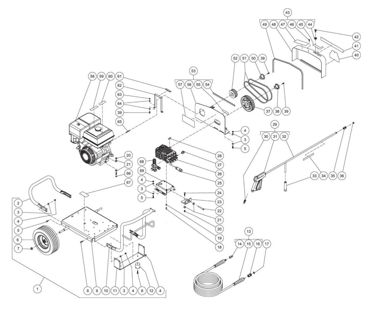 JCW-4004-1MHB/1MRB (sn:10734404-99999999) Frame Assembly Parts by MI-T-M