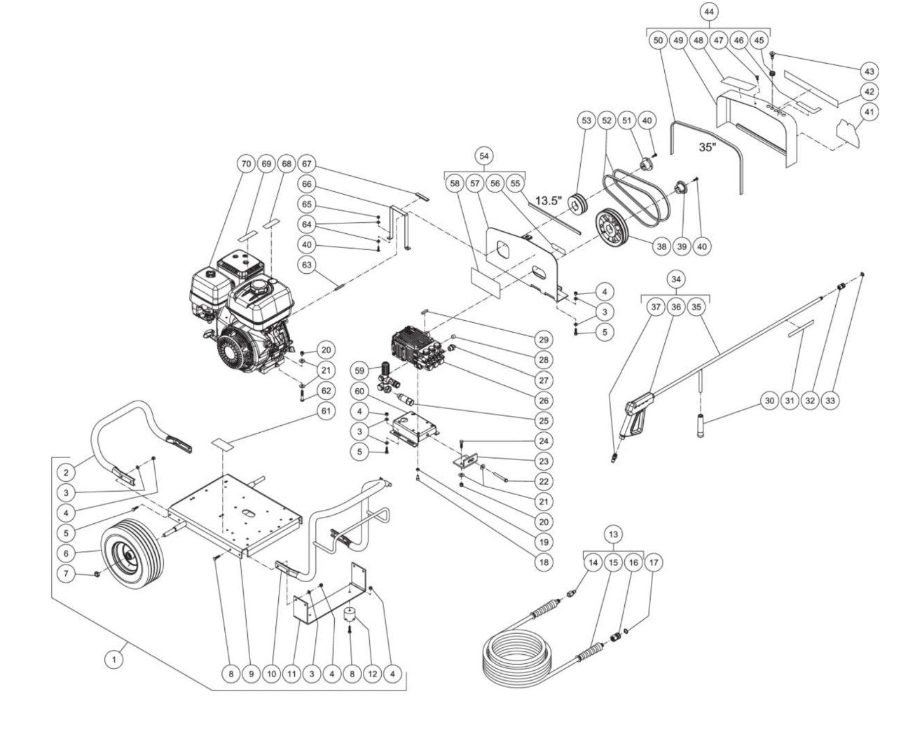 JCW-4004-2MSB (sn:0-99999999) Frame Assembly Parts by Mi-T-M