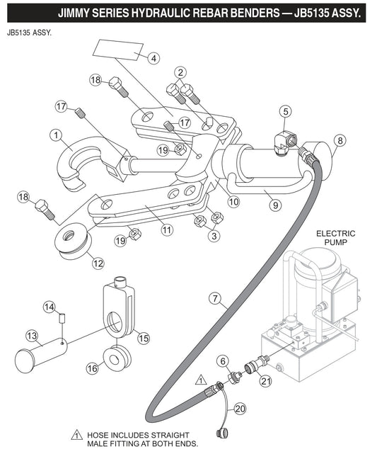 Jimmy Series Hydraulic Rebar Benders Assembly Parts-JB5135