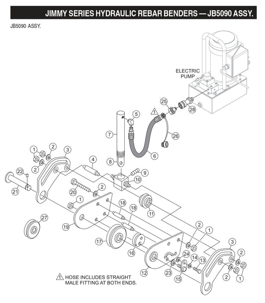 Jimmy Series Hydraulic Rebar Benders Assembly Parts-JB5090