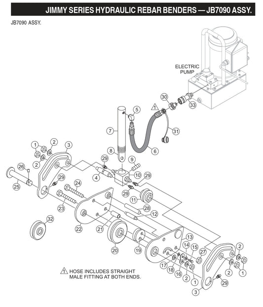Jimmy Series Hydraulic Rebar Benders Assembly Parts- JB7090