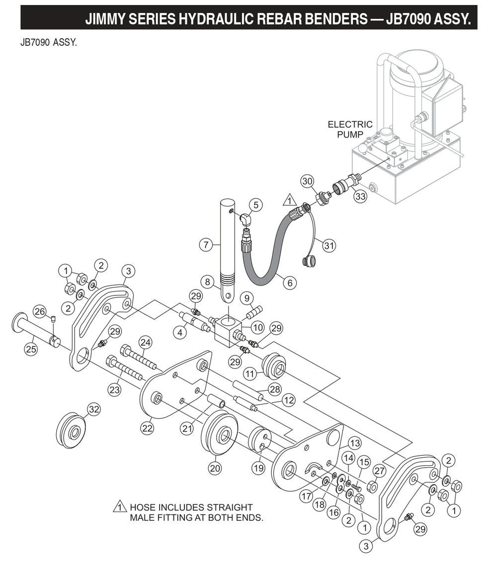 Jimmy Series Hydraulic Rebar Benders Assembly Parts- JB7090