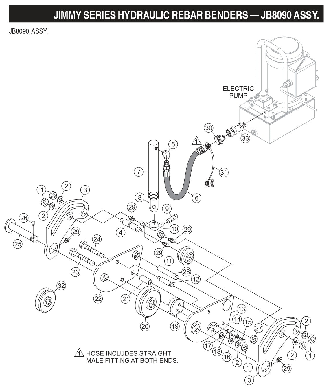 Jimmy Series Hydraulic Rebar Benders Assembly Parts-JB8090