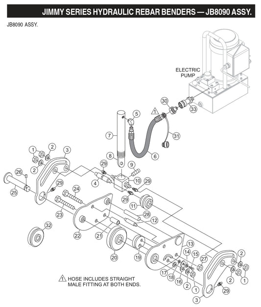 Jimmy Series Hydraulic Rebar Benders Assembly Parts-JB8090