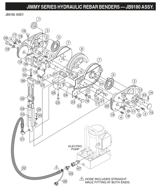 Jimmy Series Hydraulic Rebar Benders Assembly Parts-JB9180