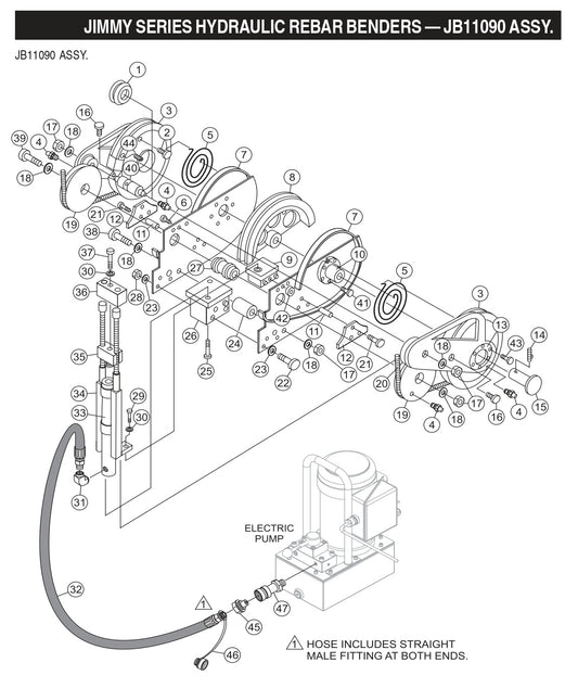 Jimmy Series Hydraulic Rebar Benders Assembly Parts-JB11090