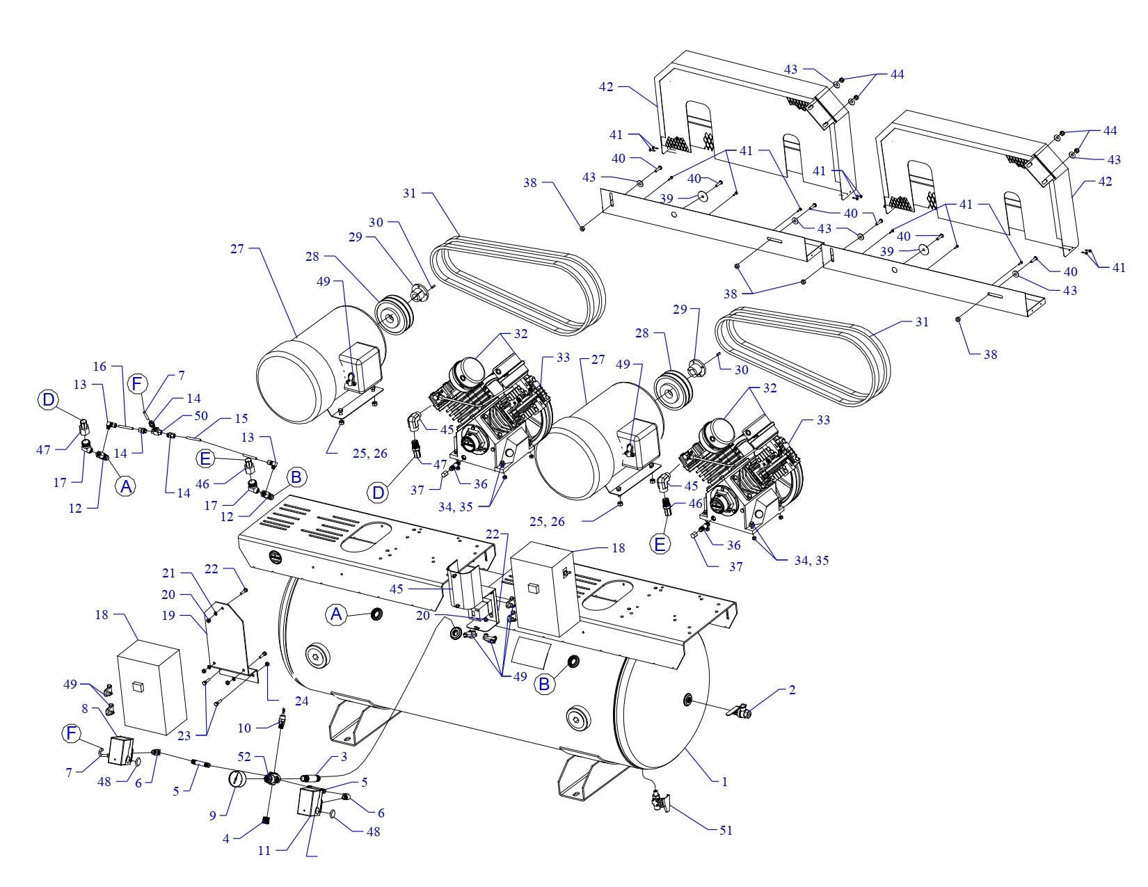 2GC5C-120C-SSC Single &amp; Three Phase Air Compressor Parts by Jenny