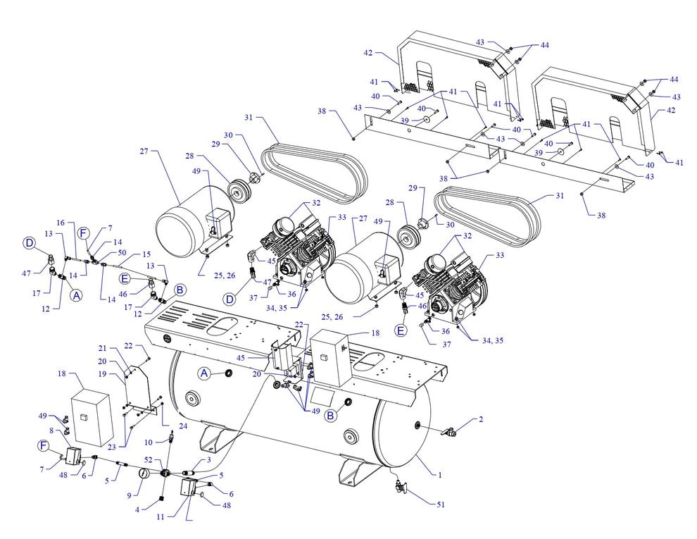 2GC5C-120C-SSC Single &amp; Three Phase Air Compressor Parts by Jenny