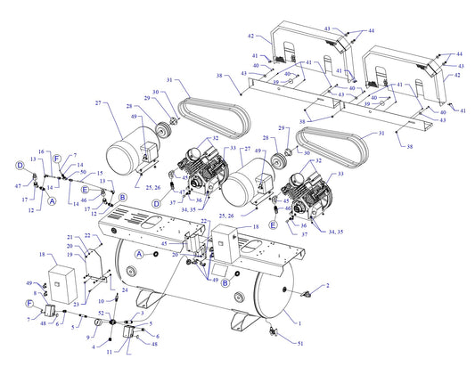 2GC5C-80C-SSC Single &amp; Three Phase Air Compressor Parts by Jenny