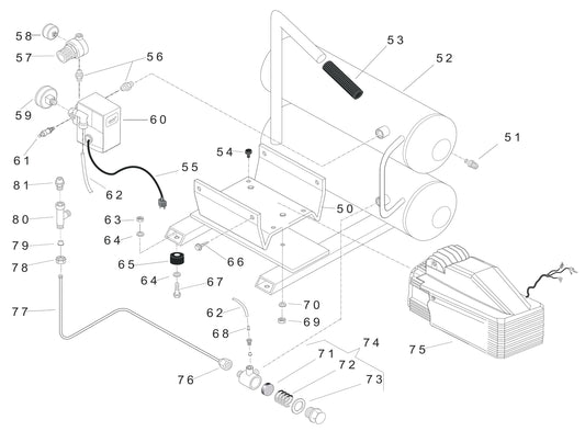 A2G246-HC4V Hand Carry Air Compressor Assembly Parts By Jenny