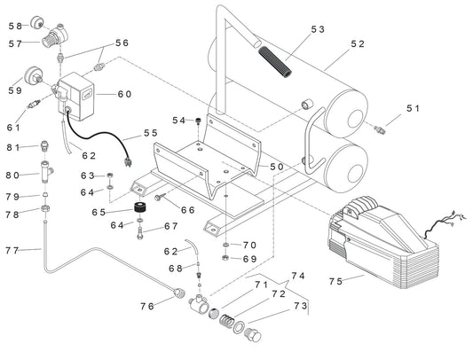 A2G246-HC4V Hand Carry Air Compressor Assembly Parts By Jenny