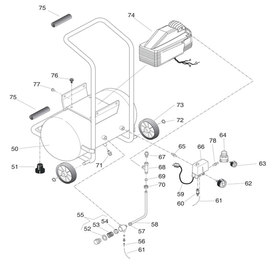 A2G246-HC5H Hand Carry Air Compressor Assembly Parts By Jenny