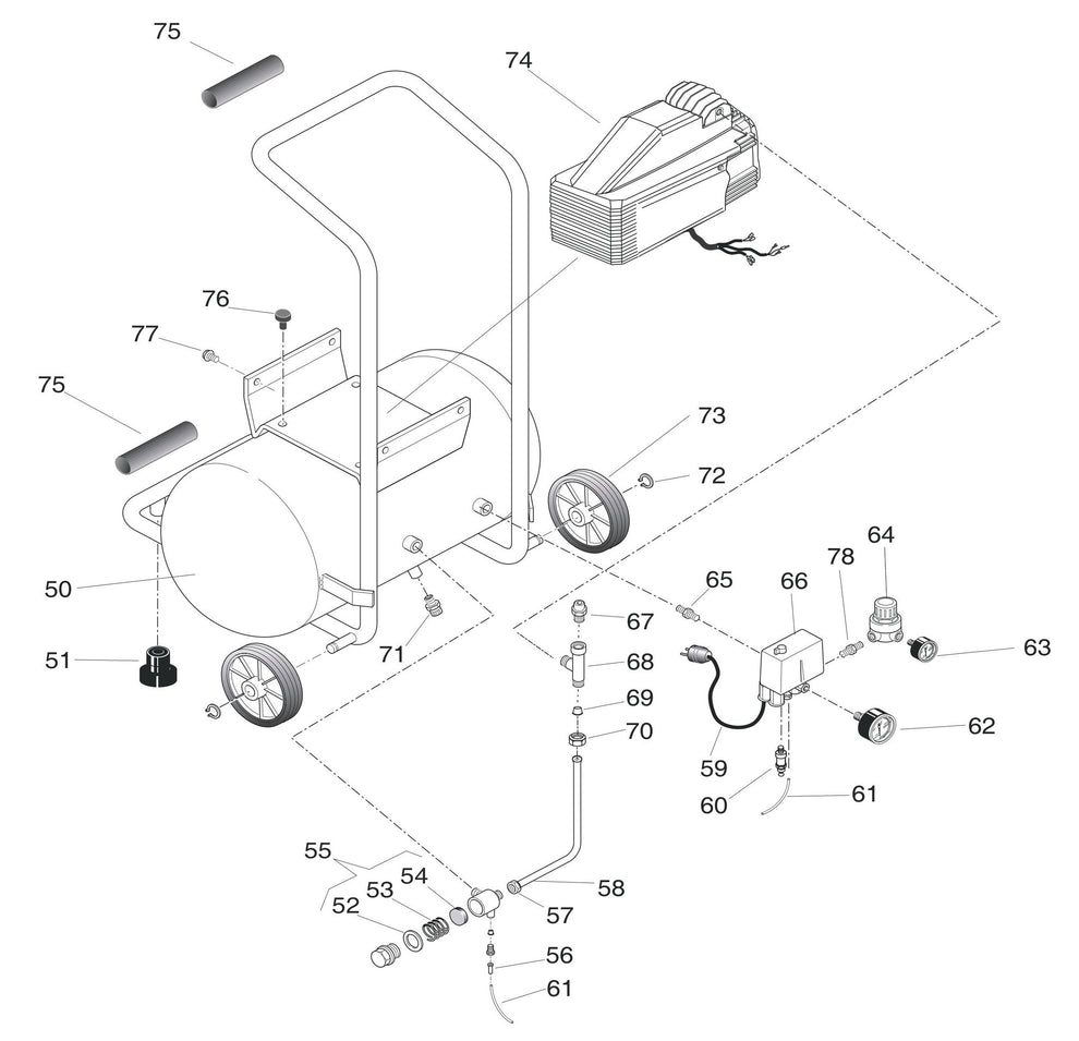 A2G246-HC5H Hand Carry Air Compressor Assembly Parts By Jenny