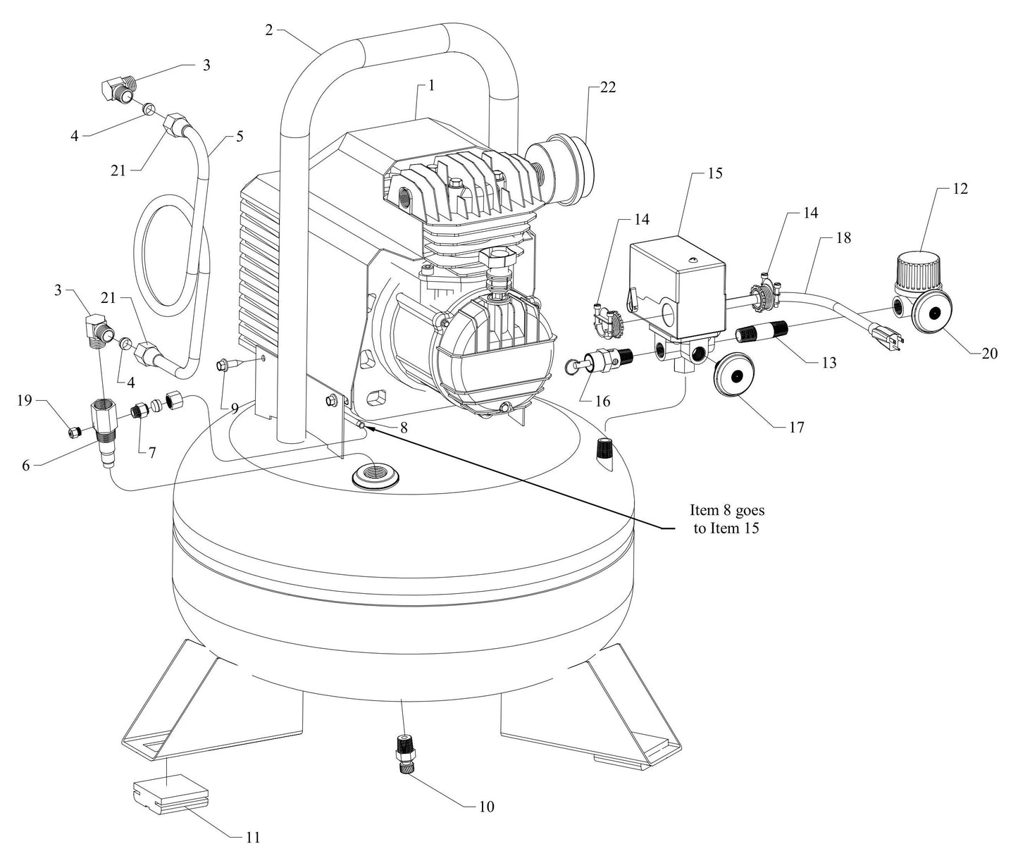 AM780-HC6V Hand Carry Air Compressor Assembly Parts By Jenny