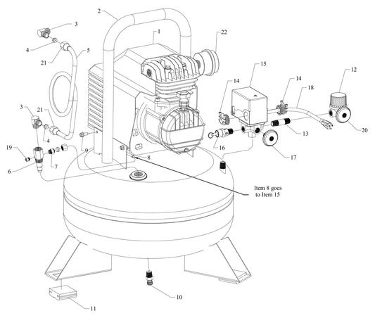 AM780-HC6V Hand Carry Air Compressor Assembly Parts By Jenny