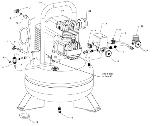 AM780-HC6V Hand Carry Air Compressor Assembly Parts By Jenny