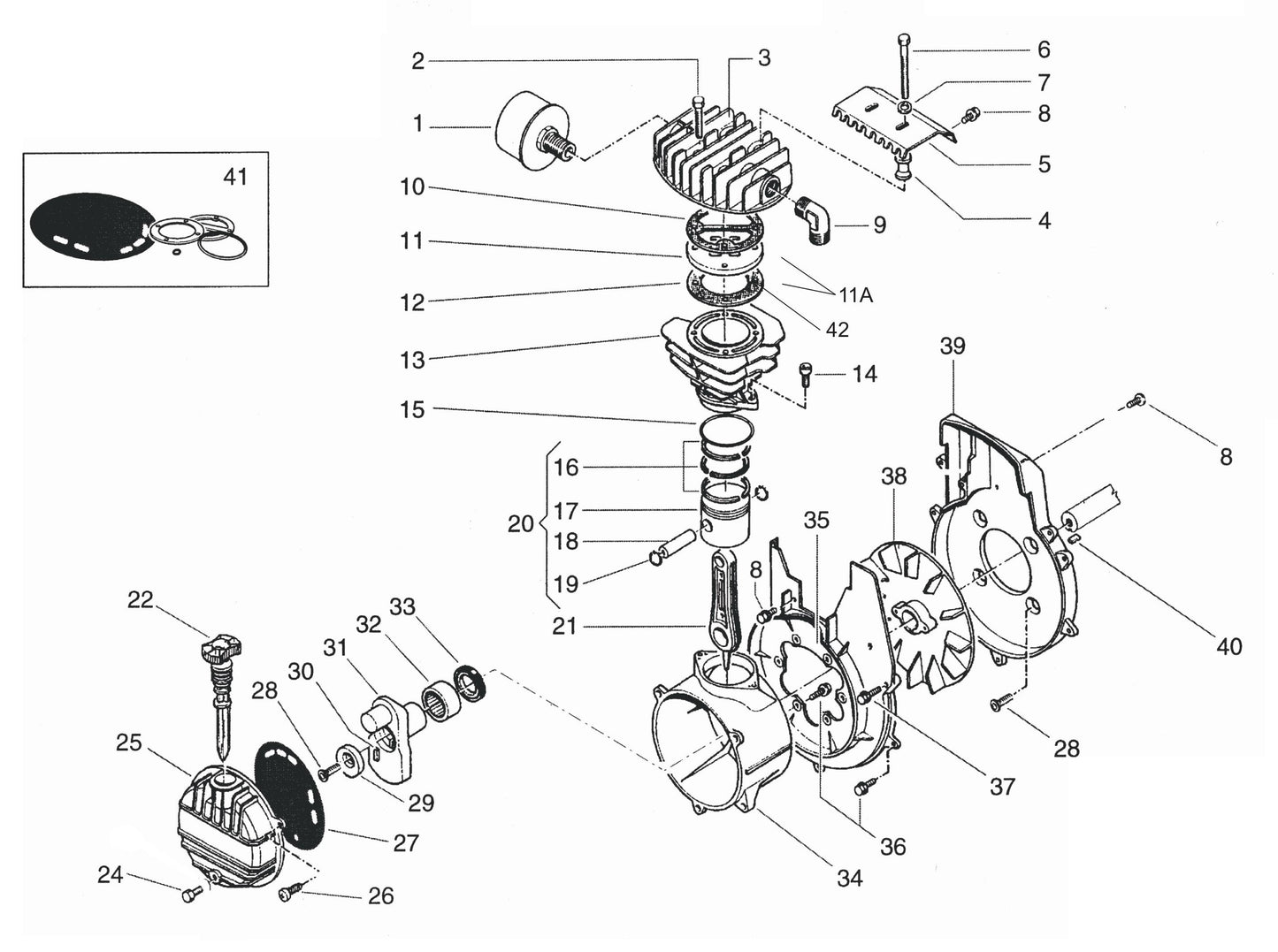 AM840-4HG-HC4V Pump Air Compressor Assembly Parts By Jenny