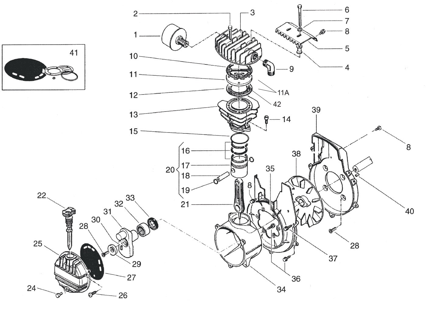 Model AM840 Pump Air Compressor Assembly Parts By Jenny