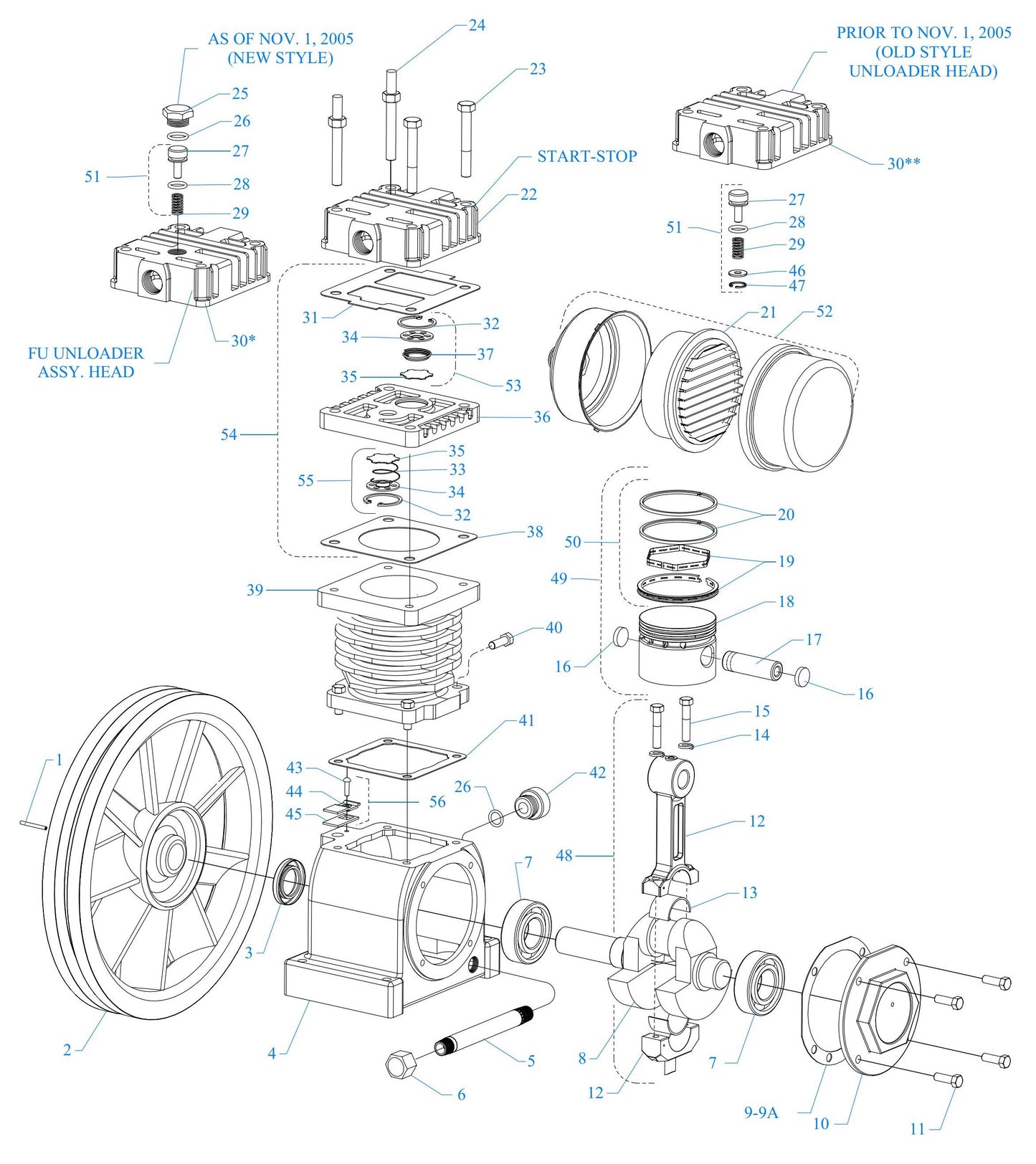 F12C-30C-SSC One Cylinder Single Stage Assembly Parts