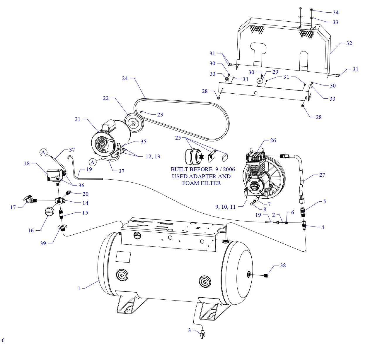 F12C-30C-SSC Single &amp; Three Phase Air Compressor Assembly Parts By Jenny