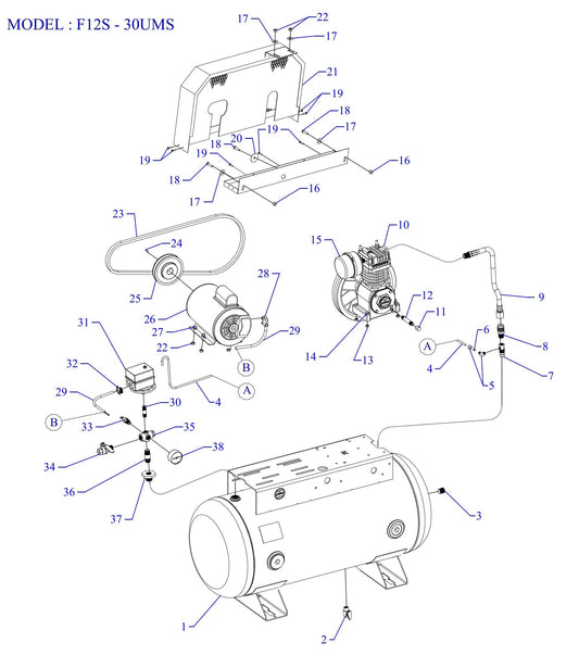 F12S-30UMS Single Phase Fire Sprinkler Assembly Parts By Jenny