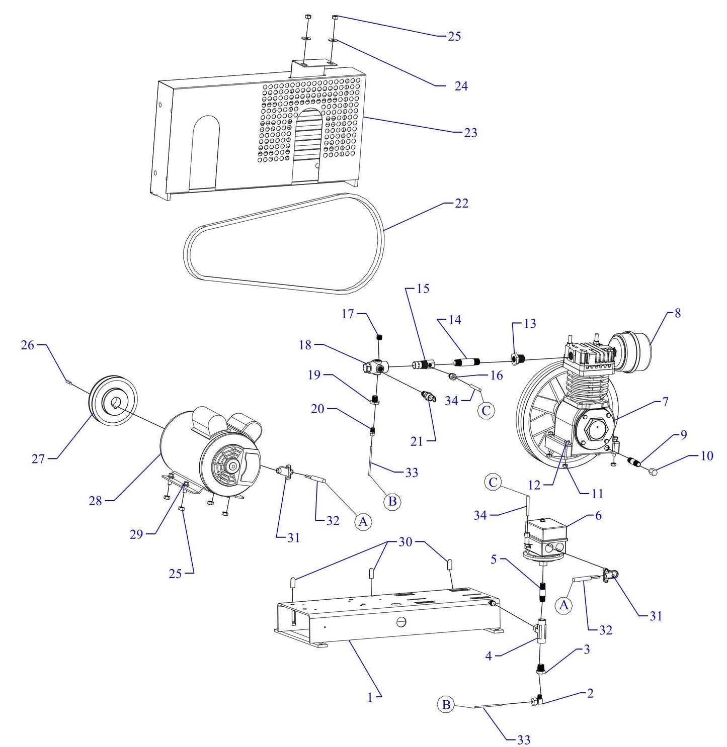 F34S-BS-ACGF Single Phase Assembly Parts