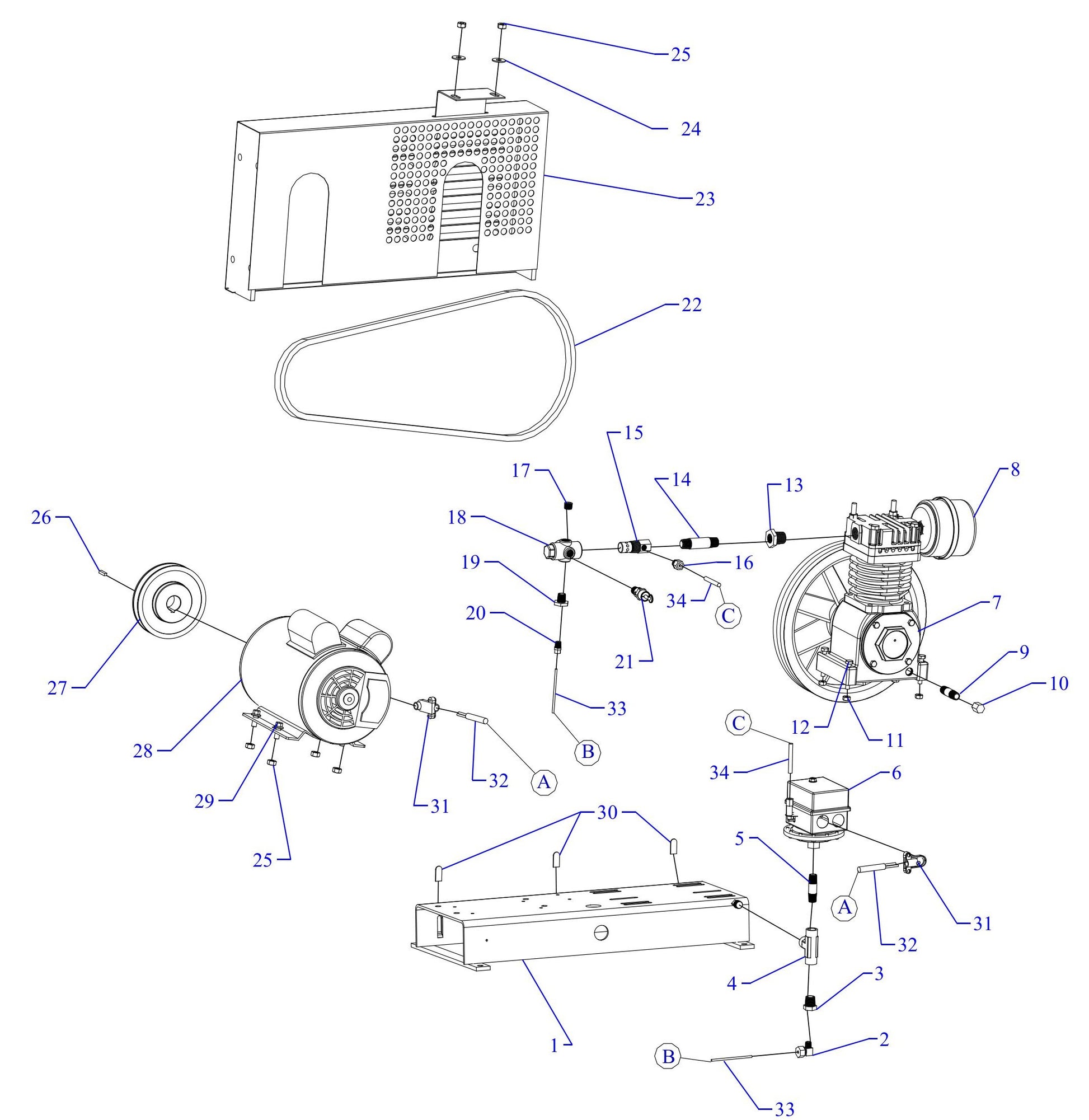 F34S-BS-ACGF Single Phase Assembly Parts