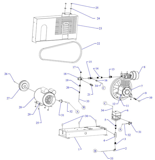 F34S-BS-ACGF Single Phase Assembly Parts