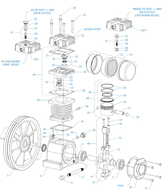 F34S-BS One Cylinder Single Stage/ Pump Assembly Parts