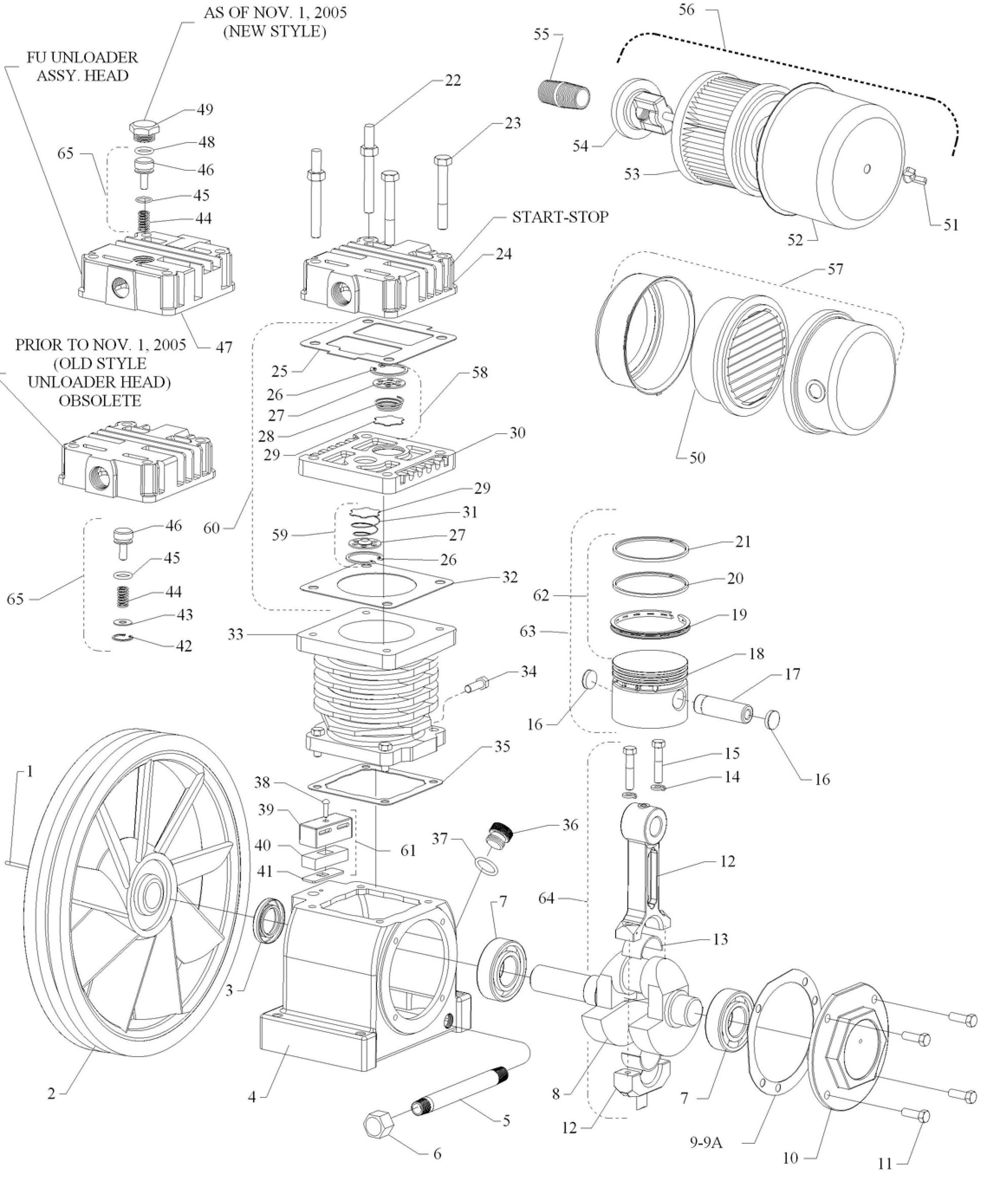 FU Pump One Cylinder Single Stage Assembly Parts