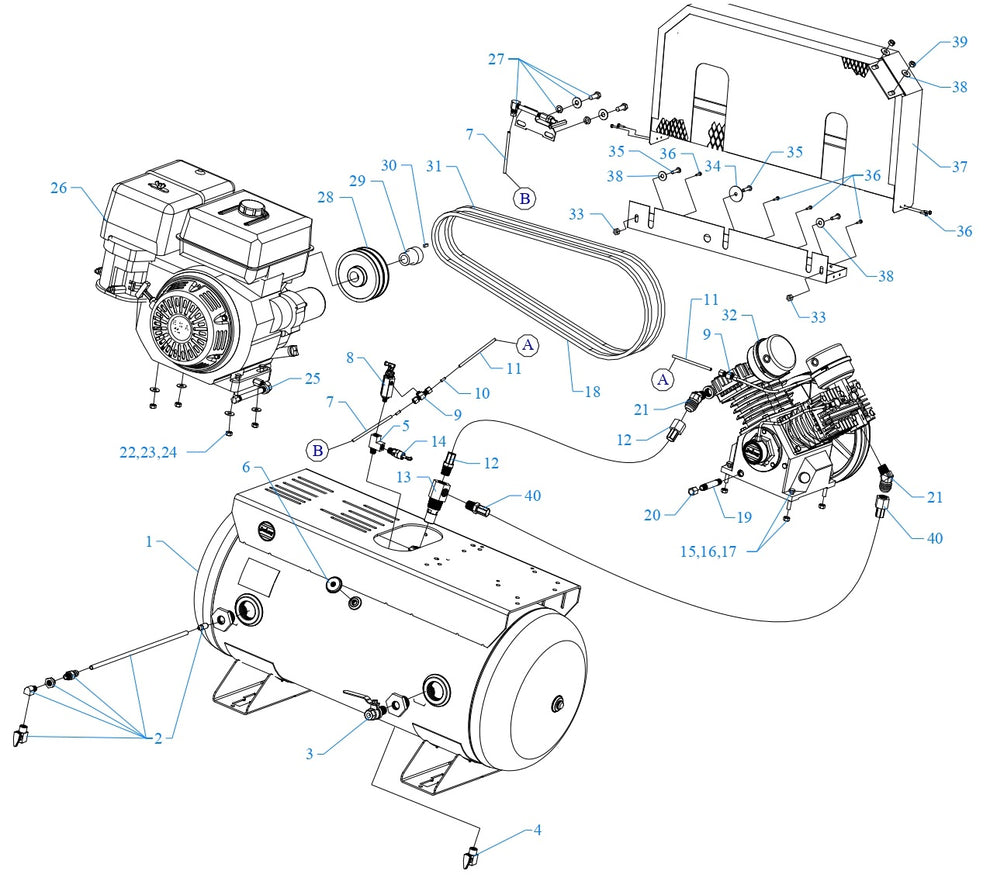 GC11HGA-30T Single Stage Air Compressor Assembly Parts By Jenny