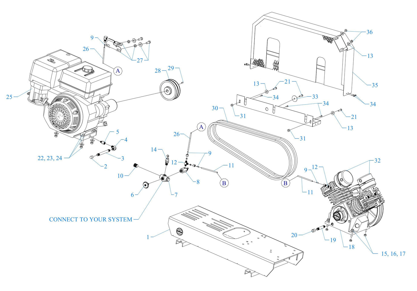 GC11HGA-B Air Compressor Assembly Parts