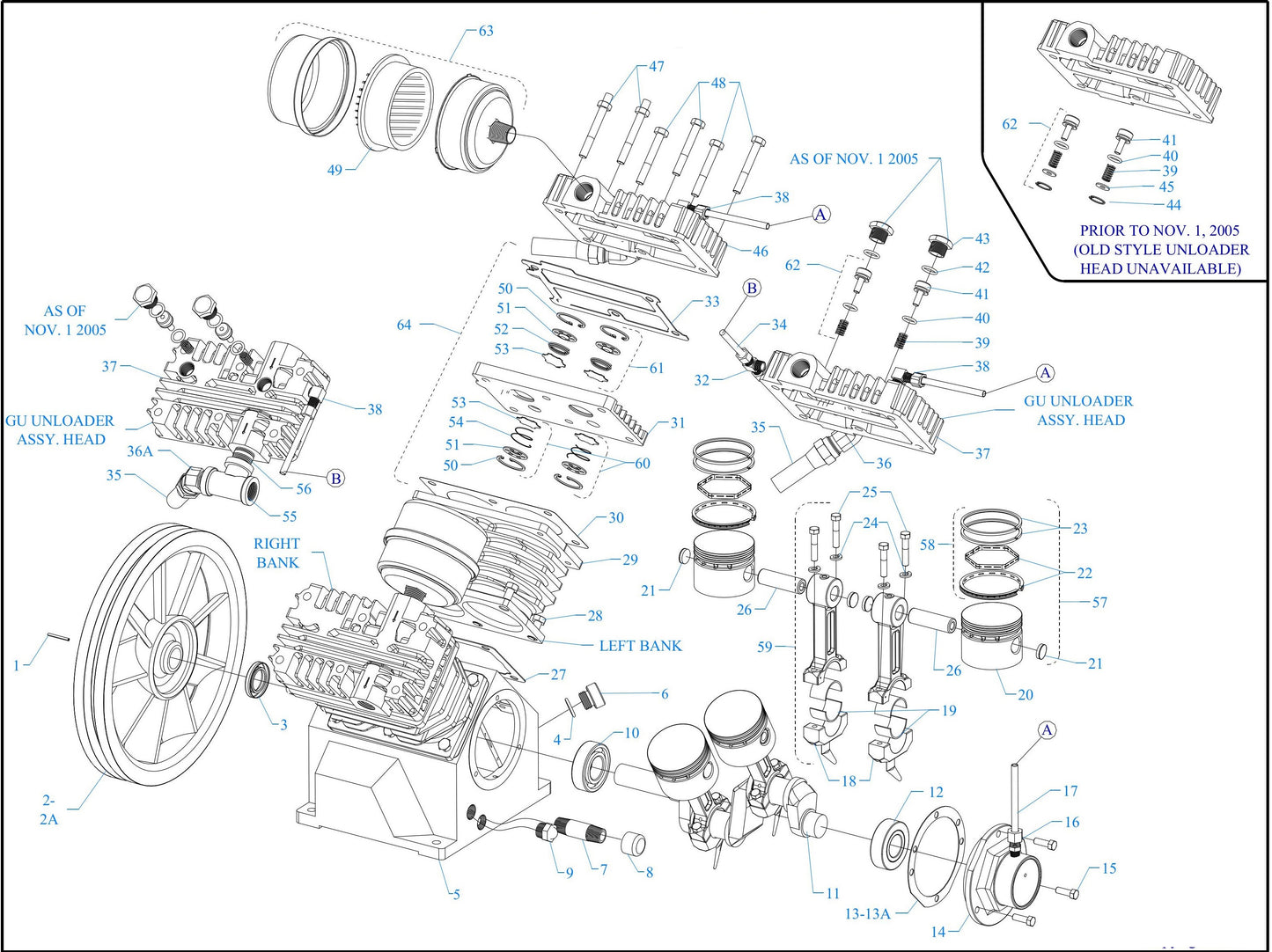 GC11HGA-B Four Cylinder-Single Stage Assembly Parts
